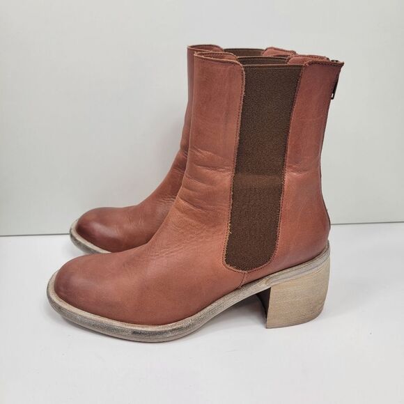 Free People Collection Essential Chelsea Boots Whiskey Brown Leather Size 7.5 - Picture 4 of 12